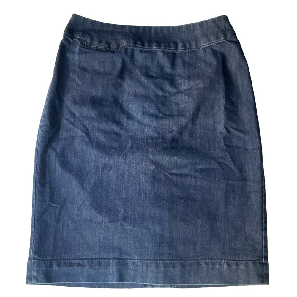 Coldwater Creek Women’s Above-knee Denim Skirt size 4 Petite, Solid Blue